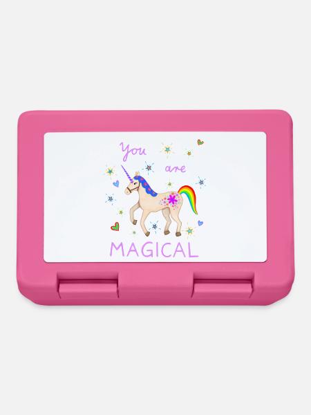 Süßes Einhorn magisch Einhörner Regenbogen Mädchen - Brotdose - Pink