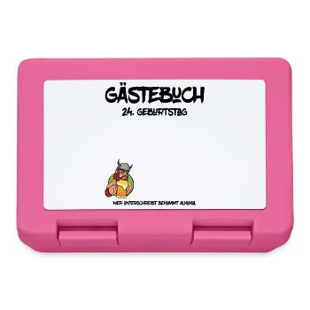24. Geburtstag | Gästebuch Design - Brotdose - Pink - Vorne