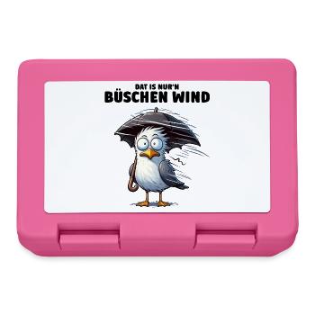 Möwe Sturm Schietwetter, Dat is nur'n büschen Wind - Brotdose - Pink - Vorne