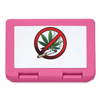 Panneau d’interdiction de la marijuana au cannabis - Boîte à goûter - rose - Devant