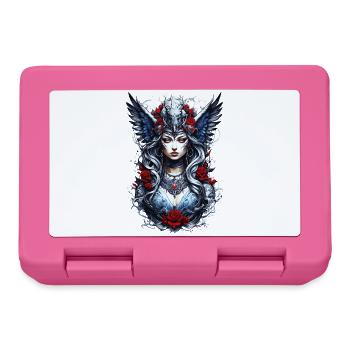 Valkyrie mit Raben Rosen Wikinger - Brotdose - Pink - Vorne