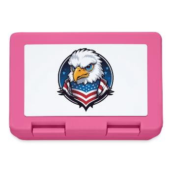 USA Flieger Adler im Kreis - Brotdose - Pink - Vorne