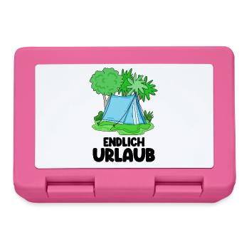 Zelt Urlaub Urlauber Zelten - Brotdose - Pink - Vorne