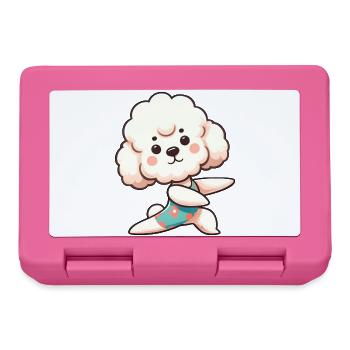 Poodle Yoga Workout Fitness Sport Dog - Lunchbox - pink - Front
