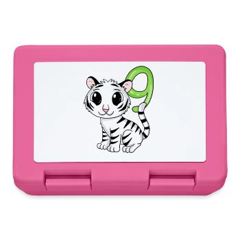 9th Birthday Motif Tiger - 9 Years - Lunchbox - pink - Front