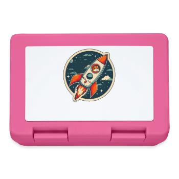 To The Moon Shiba Inu Rocket Crypto Currency - Lunchbox - pink - Front