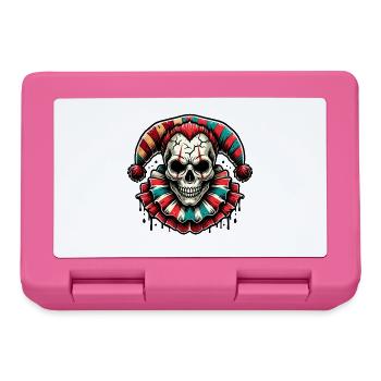 Creepy Skull Jester Colorful Horror Clown Hallowee - Lunchbox - pink - Front