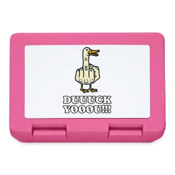 Drôle de canard Vous doigt d’honneur canard attitude humour - Boîte à goûter - rose - Devant