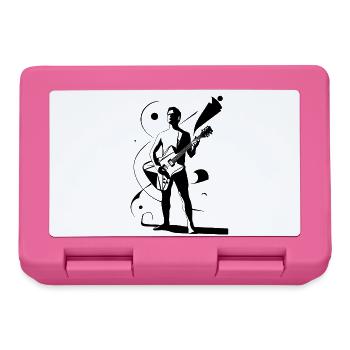 Héros musical avec silhouette de guitariste - Boîte à goûter - rose - Devant