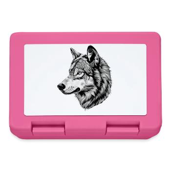 Loup Motif Loups Wolf Pack Gris Wolfhound Wolf - Boîte à goûter - rose - Devant