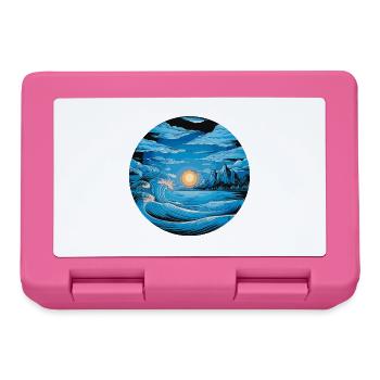 Majestic Ocean Wave Sunset Artistic Nature Scene - Lunchbox - pink - Front