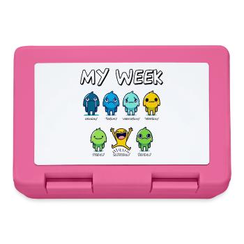 My Week Funny Days of the Week Cartoon Art Design - Lunchbox - pink - Front