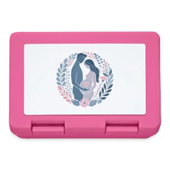Futur parent amour floral enceinte annonce - Boîte à goûter - rose - Devant