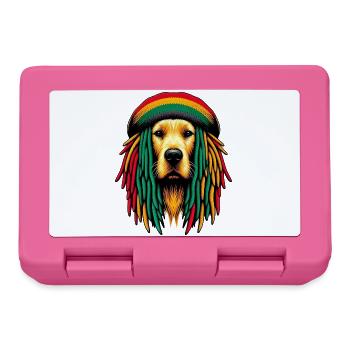 Chien Rasta Jamaïque Jamaïque Jamaïque Jamaïcain - Boîte à goûter - rose - Devant