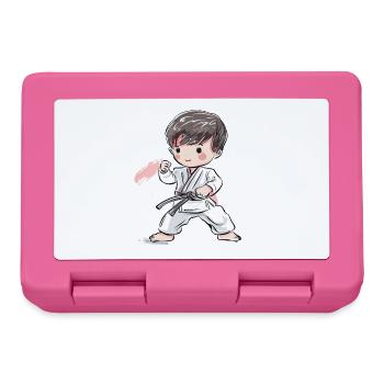 Karate Junge Comic Stil - Brotdose - Pink - Vorne