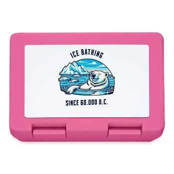 Eisbär beim Eisbaden in der Arktis Kälte Physio - Brotdose - Pink - Vorne