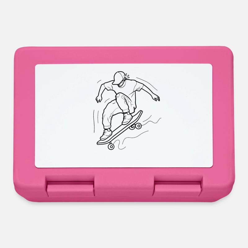 Skateboarder Zeichnung - Brotdose - Pink