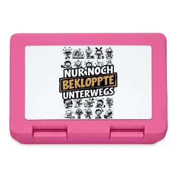 Nur noch Bekloppte unterwegs Humor Sarkasmus Spaß - Brotdose - Pink - Vorne