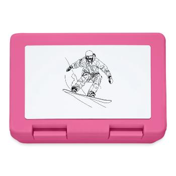 Snowboarder Line Art - Lunchbox - pink - Front