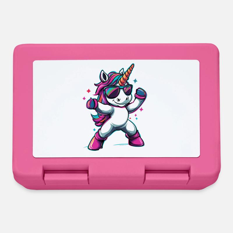 Cooles dabbendes Einhorn mit Sonnenbrille - Brotdose - Pink