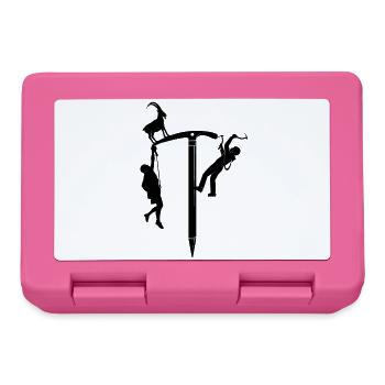 Silhouette du grimpeur sur corde - Boîte à goûter - rose - Devant