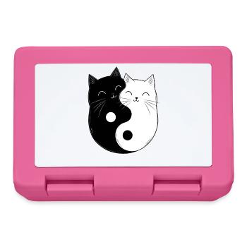 Yin and Yang Cats Cat Owner Buddhism Graphic - Lunchbox - pink - Front