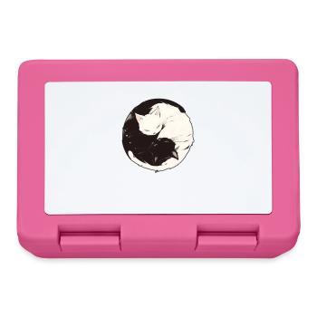 Yin and Yang Buddhism Graphic Cats Cat Holder - Lunchbox - pink - Front