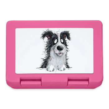 Drolliger Border Collie Hund Hütehund Liebhaber - Brotdose - Pink - Vorne