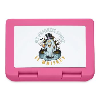 Spooky Ghost with Whiskey and Top Hat - Lunchbox - pink - Front