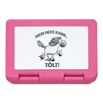 Funny Icelandic Horse My Heart Can Tölt Saying - Lunchbox - pink - Front