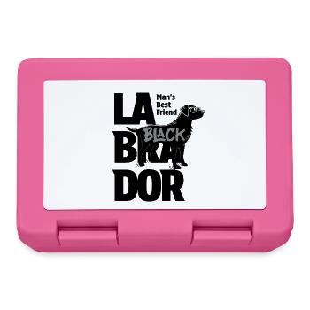 Black Brush Schrift mit Labrador Silhouetten - Brotdose - Pink - Vorne