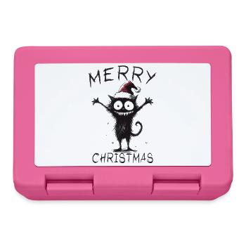 Chat Père Noël Chapeau Chat Cadeau d’amoureux des chats - Boîte à goûter - rose - Devant