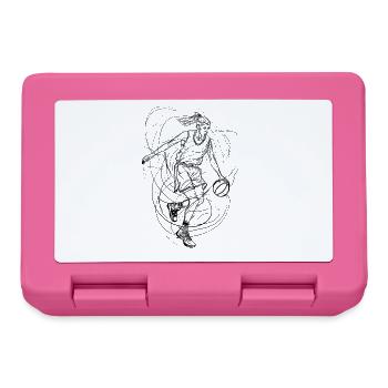 Basketball Girl Line Drawing - Lunchbox - pink - Front