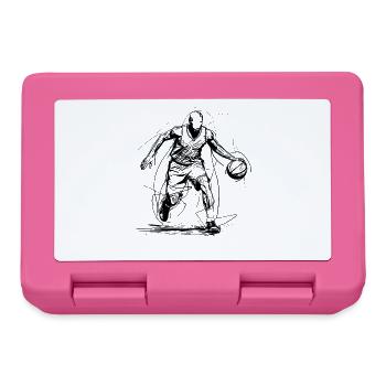 Basketball Player Line Art - Lunchbox - pink - Front