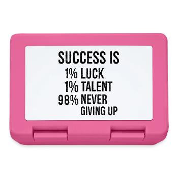 success Is 1 luck 1 talent 98 never giving up - Boîte à goûter - rose - Devant