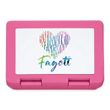 Fagott Herz Design für Fagottisten - Brotdose - Pink - Vorne