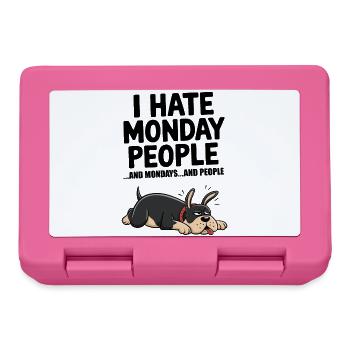 I Hate Mondays Funny Dog Sarcastic Quote - Lunchbox - pink - Front