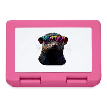 Taupe avec des lunettes de soleil Love Cute Moles - Boîte à goûter - rose - Devant