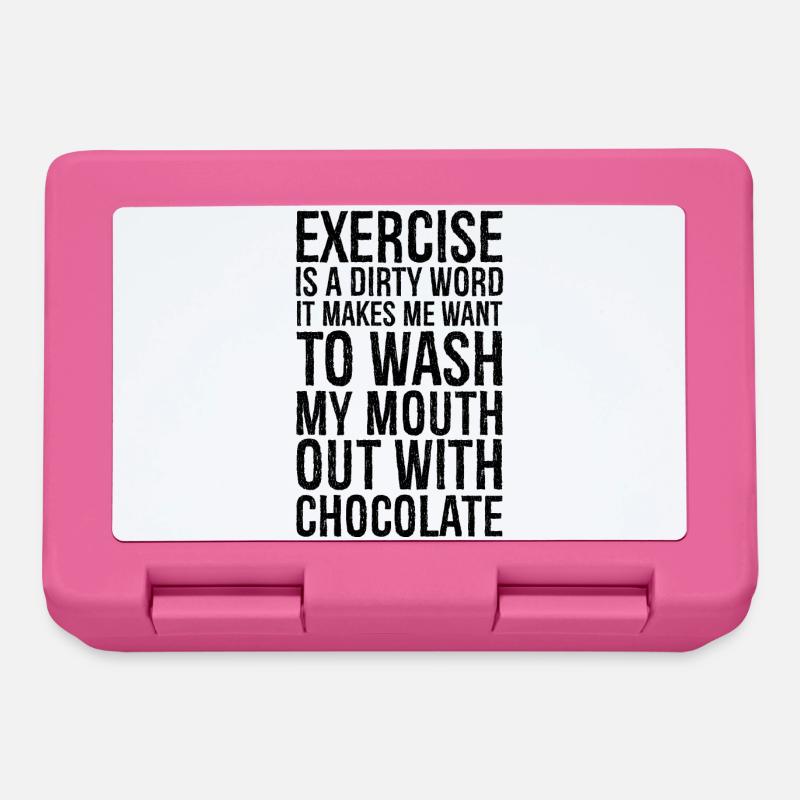 exercise is a dirty word - Lunchbox - pink