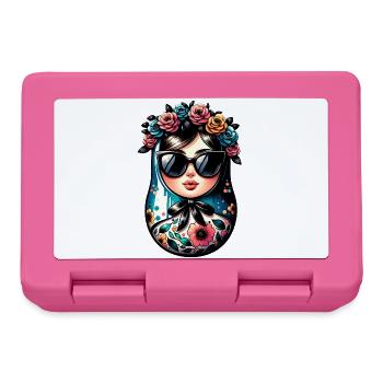 Russian Girl Matryoshka Moscow with Sunglasses - Lunchbox - pink - Front