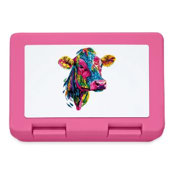 Cow Farmer Beef Milk Vegan Calf Cow Farm Cows - Lunchbox - pink - Front