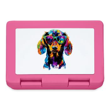 Dackel Dachshund Zwergdackel Dackelclub Teckel - Brotdose - Pink - Vorne