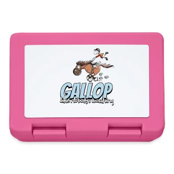 Gallop Like Nobodys Watching Reiter Pferde Cartoon - Brotdose - Pink - Vorne