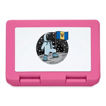 Astronaut Fahne Barbados - Brotdose - Pink - Vorne