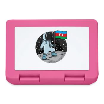 Astronaut Fahne Aserbaidschan - Brotdose - Pink - Vorne