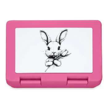Hase Blume Blumenhase Cottagecore Ostern Frühling - Brotdose - Pink - Vorne
