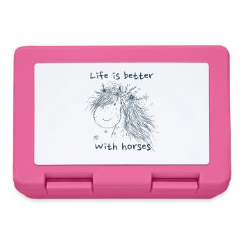 Life Is Better With Horses Horse Sayings Horse - Lunchbox - pink - Front