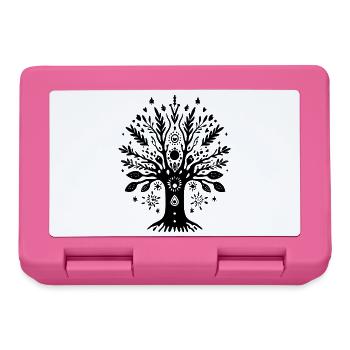 Bohemian Ethno Baum Tribal Natur Boho Geschenk - Brotdose - Pink - Vorne