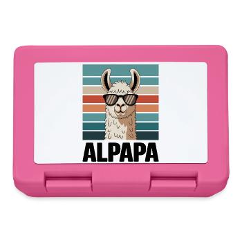 Papa Alpaga Papa Drôle Lama Cadeau de Fête des Pères - Boîte à goûter - rose - Devant