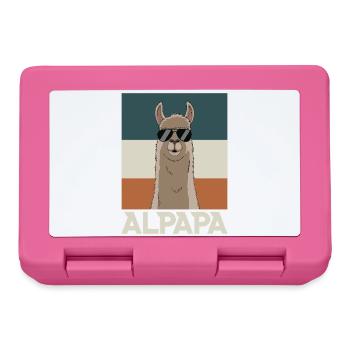 Papa Alpaga Papa Drôle Lama Cadeau de Fête des Pères - Boîte à goûter - rose - Devant